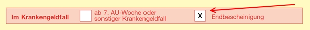 Beispielansicht einer Endbescheinigung einer Arbeitsunfähigkeitsbescheinigung