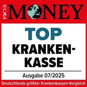 Siegel von Focus Money mit der Auszeichnung Top Krankenkasse für die IKK Südwest
