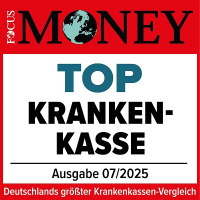 Siegel von Focus Money mit der Auszeichnung Top Krankenkasse für die IKK Südwest