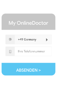 Eine beispielhafte Formularoberfläche, die eine Anwendung mit Namen "My OnlineDoctor" zeigt.